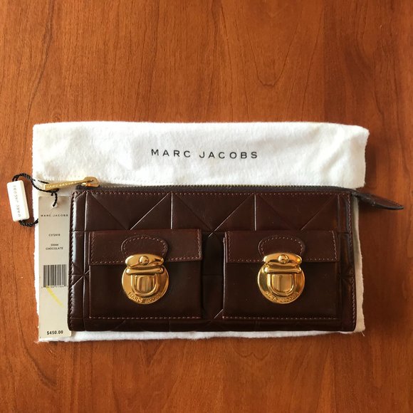 Marc Jacobs | Chocolate Patchwork Zip Clutch - Picture 1 of 9
